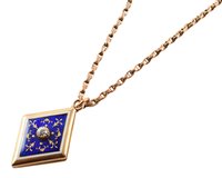 Lot 59 - Edwardian diamond and enamel 18ct yellow gold locket