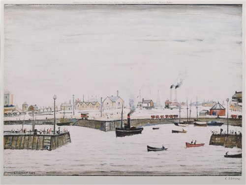 Lot 528 - After L.S. Lowry, "The Harbour", signed limited edition print.