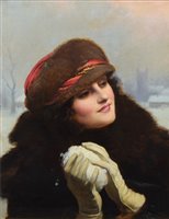 Lot 489 - Harold Piffard, "Snowballing", oil.