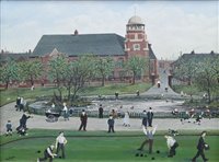 Lot 426 - Tom Dodson, "Ordsall Park, Salford", oil.