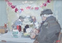 Lot 405 - Don McKinlay, "Breakfast Time", oil.