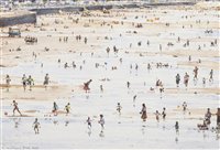 Lot 439 - Robert Littleford, Beach scene with figures, watercolour.