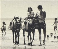 Lot 452 - Robert Littleford, "The Donkey Ride", ink wash drawing.