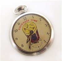 Lot 23 - "Guinness Time" chrome pocket watch.