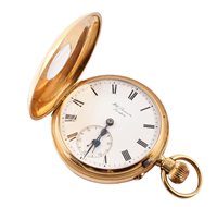 Lot 118 - An 18ct gold J.W. Benson half hunter pocket watch