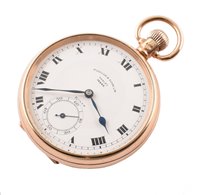 Lot 132 - Rolex 9ct gold open face pocket watch