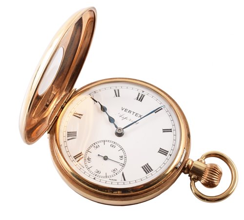 Lot 124 - A 9ct gold half Hunter Vertex Asprey pocket watch