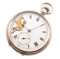 Lot 32 - Silver open faced pocket watch