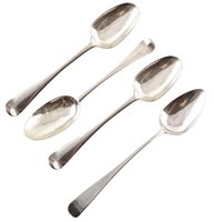 Lot 9 - 3 Georgian Irish silver table spoons