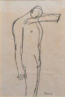 Lot 291 - Keith Vaughan, "Standing Figure", pencil drawing.
