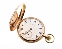Lot 53 - 9ct full Hunter Waltham fob watch