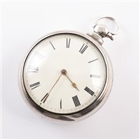 Lot 31 - Victorian silver pair case fob watch