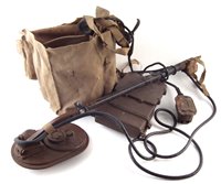 Lot 261 - British 1940's mine / metal detector in green canvas bag