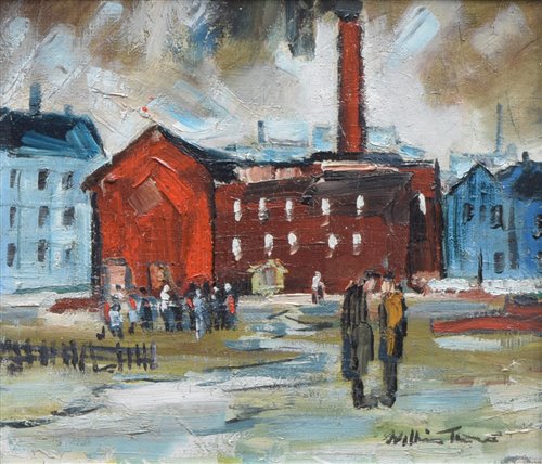Lot 253 - William Turner, "Factory, Regent Street, Salford", oil.