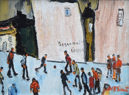 Lot 261 - William Turner, "The Football Match near Bessamer's, Gorton", oil.