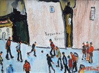 Lot 261 - William Turner, "The Football Match near Bessamer's, Gorton", oil.