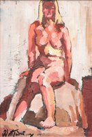 Lot 390 - William Turner, "Nude - Celia", oil.