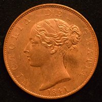 Lot 86 - Queen Victoria, Halfpenny, 1841.