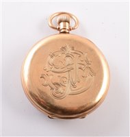 Lot 49 - A 9ct gold half hunter pocket watch by Doxa