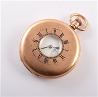 Lot 49 - A 9ct gold half hunter pocket watch by Doxa