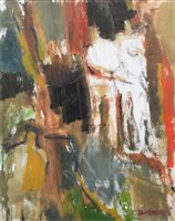 Lot 329 - Ian Norris, "But who comes here?", oil.