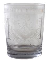 Lot 21 - Masonic glass beaker