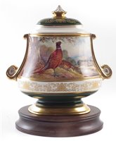 Lot 60 - Aynsley vase painted with Pheasants