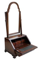 Lot 380 - 18th century walnut table top toilet mirror.