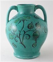 Lot 66 - Della Robbia twin handled vase