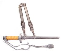 Lot 217 - German Third Reich dagger, straps, portepee hanging knot in case