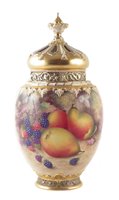 Lot 94 - Royal Worcester lidded vase  signed Ayrton shape 2048