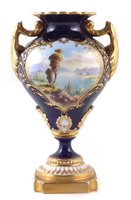 Lot 98 - Royal Worcester twin handled vase