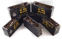 Lot 136 - Six Ammunition tins of mixed brass cartridge cases.