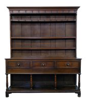 Lot 376 - George III oak North Wales dresser.