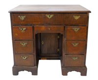 Lot 330 - Late 18th century walnut knee-hole desk.