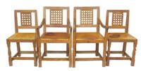 Lot 359 - Four Mouseman dining chairs