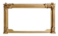 Lot 379 - William IV gesso framed over-mantel mirror.