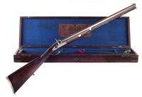 Lot 20 - Joseph Bourne percussion rifle with a period case and accessories