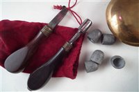 Lot 20 - Joseph Bourne percussion rifle with a period case and accessories