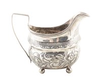 Lot 119 - Georgian silver milk jug together with an Elkington & Co Victorian cup