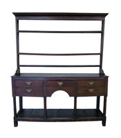Lot 374 - George III oak North Wales dresser.