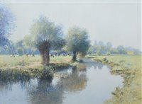 Lot 293 - Bob Richardson, "The River Windrush", pastel