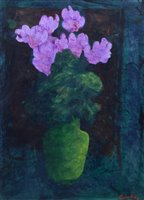Lot 220 - Mike Cain, "Cyclamen", acrylic on board.
