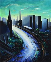 Lot 234 - David Wilde, "Early Morning, River Irwell", acrylic.