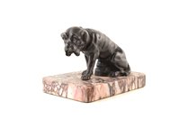 Lot 335 - A 19th century English school bronze of a seated mastiff