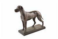 Lot 330 - A large cast bronze of a Great Dane