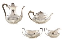 Lot 109 - Four piece silver teaset