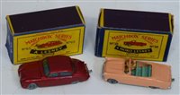 Lot 83 - Matchbox Series 65 Jaguar Sedan (new model) and Ford Series 65 Zodiac Convertible, both boxed.
