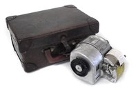 Lot 32 - Gibson A14 London Transport Bus ticket machine no. 25311 with case straps and rolls of paper.