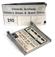 Lot 22 - Plastic Bus Stop sign 210 and Marks and Spencer bus route sign